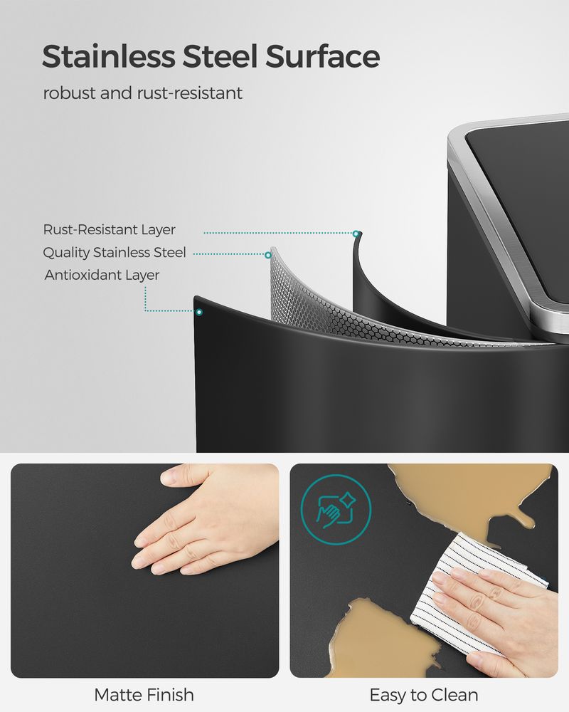 Double Trash Can With 2 Compartments – 2 x 8 Gallon – Soft Close Step Bin