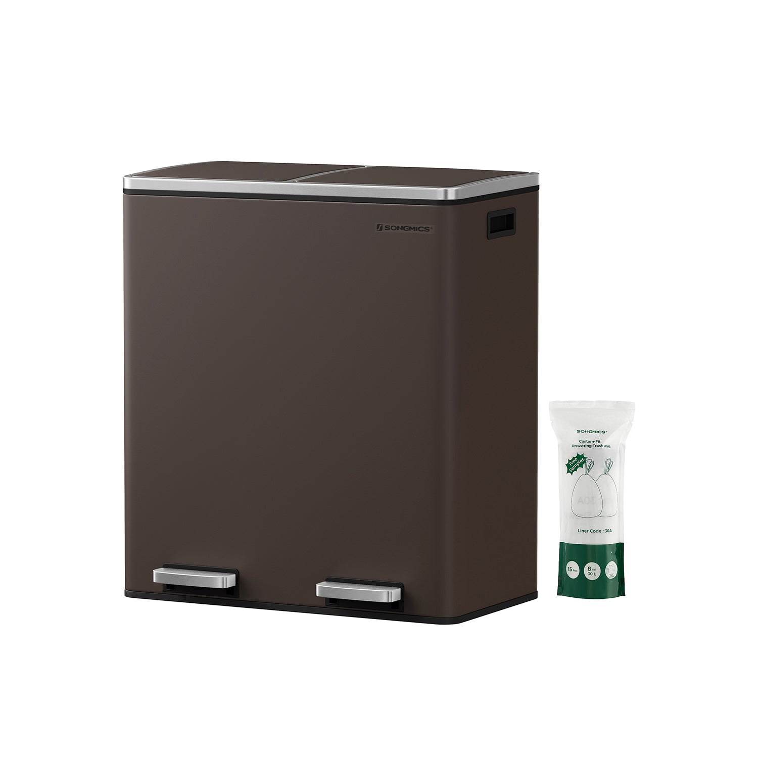 Trash Can - 2 x 8 Gallon - 2 Inner Buckets - Kitchen Use