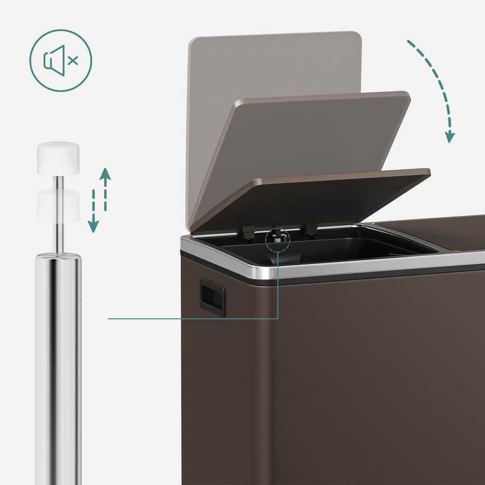 Trash Can - 2 x 8 Gallon - 2 Inner Buckets - Kitchen Use