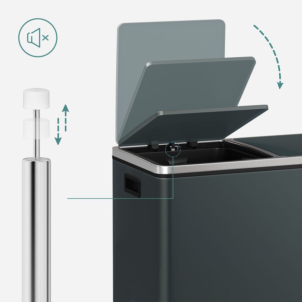 Trash Can - 2 x 8 Gallon - 2 Inner Buckets - Kitchen Use