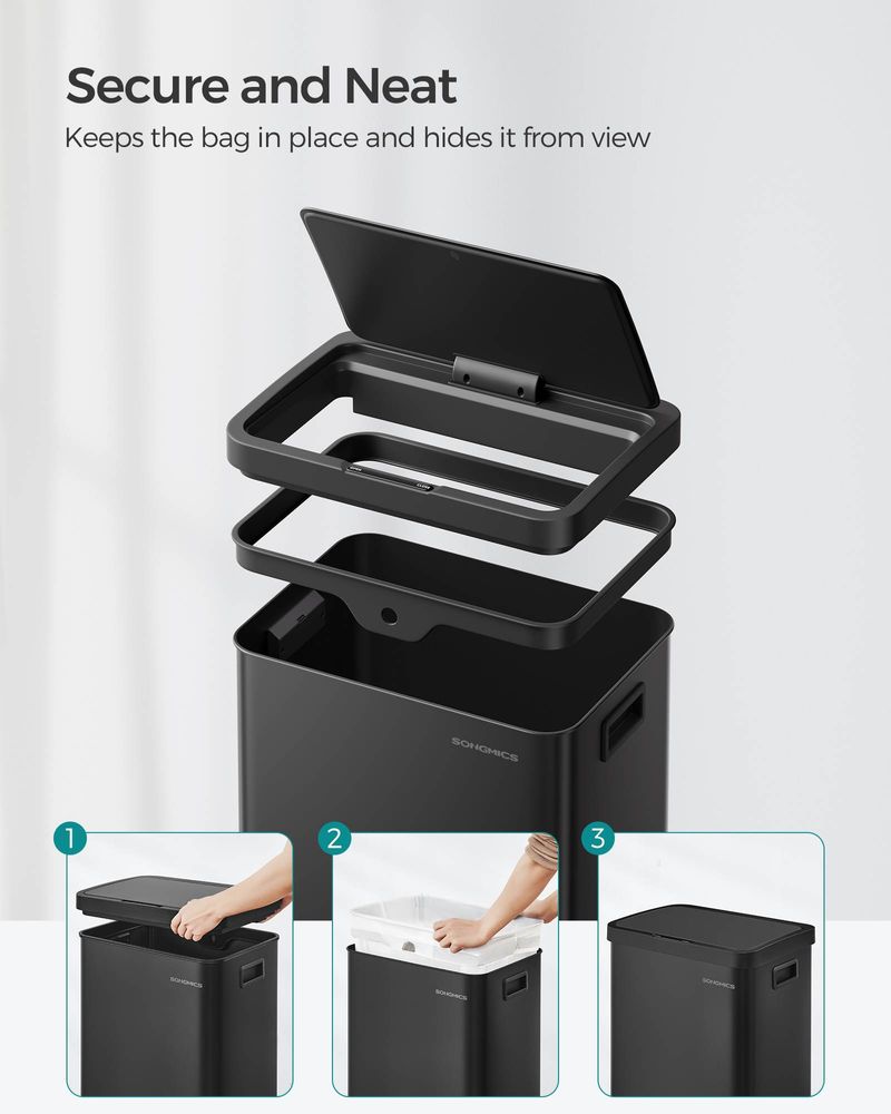 18 Gallon Motion Sensor Trash Can – Hands-Free – Soft Close Lid