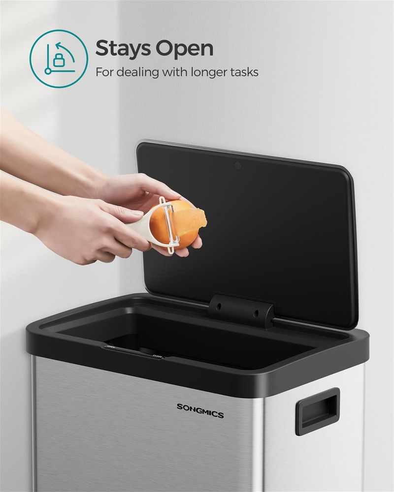 18 Gallon Motion Sensor Trash Can – Hands-Free – Soft Close Lid