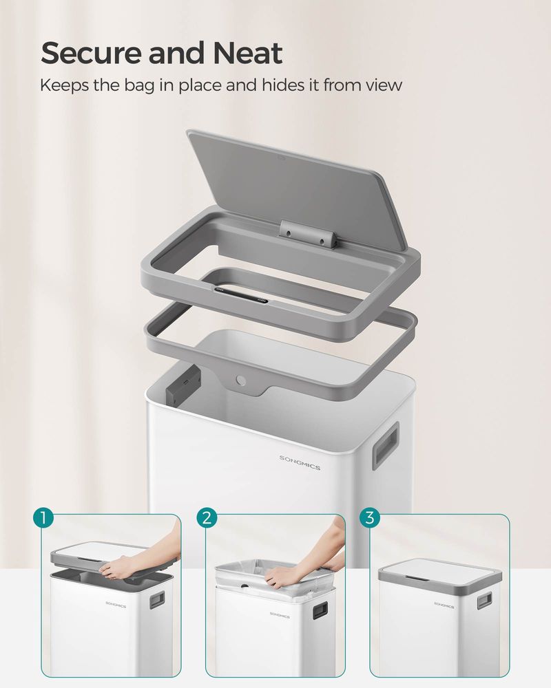 18 Gallon Motion Sensor Trash Can – Hands-Free – Soft Close Lid