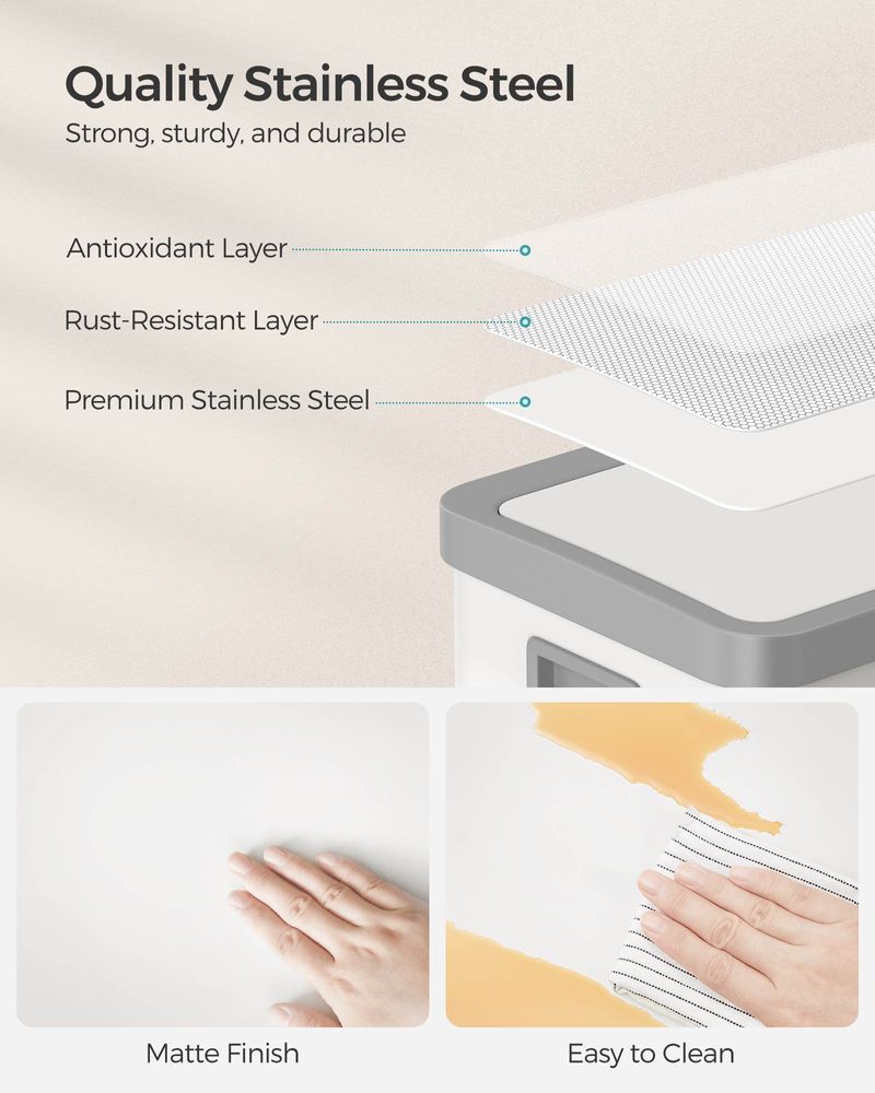 18 Gallon Motion Sensor Trash Can – Hands-Free – Soft Close Lid