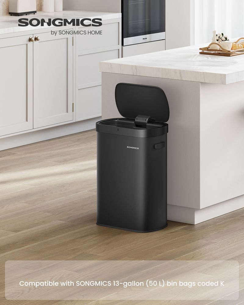 13 Gallon Motion Sensor Trash Can – Dual Open – Soft Close Lid