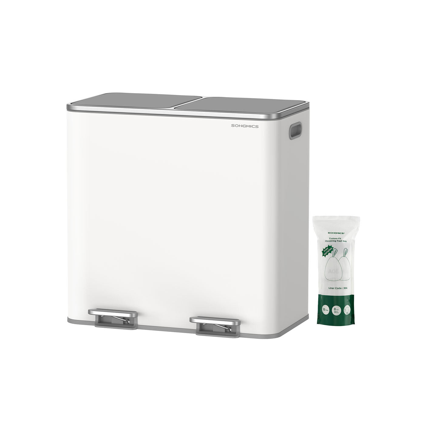 Trash Can - Dual 10.6 Gallon - Soft Close Pedal Kitchen