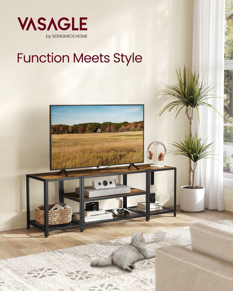TV Stand for 65 Inch TV Modern Entertainment Center With Storage Shelves
