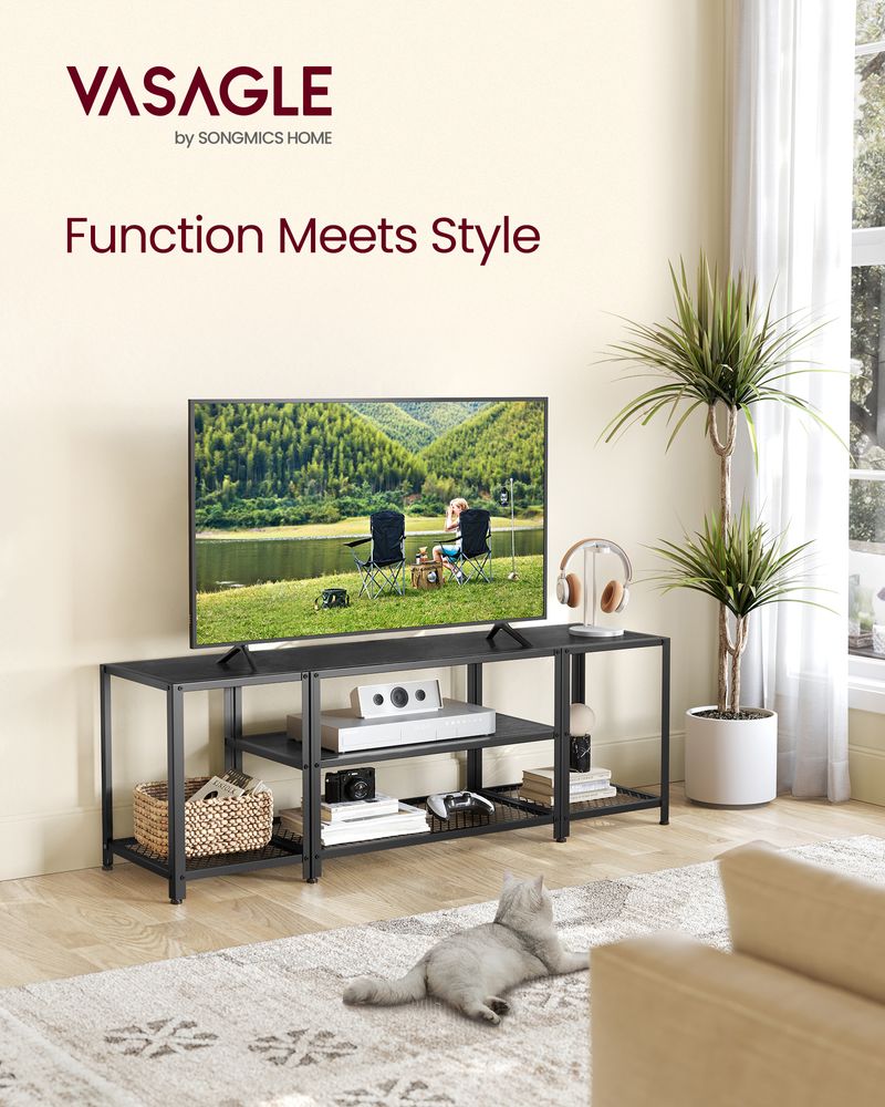 TV Stand for 65 Inch TV Modern Entertainment Center With Storage Shelves