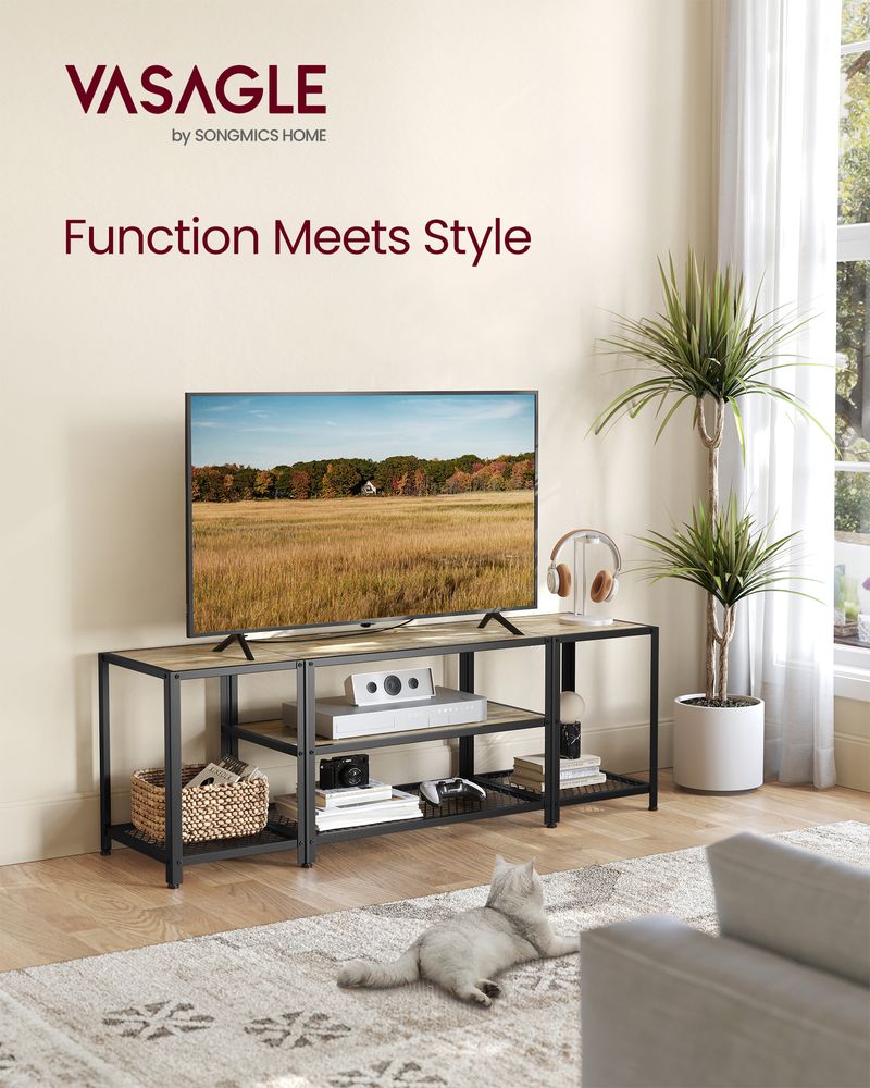 TV Stand for 65 Inch TV Modern Entertainment Center With Storage Shelves
