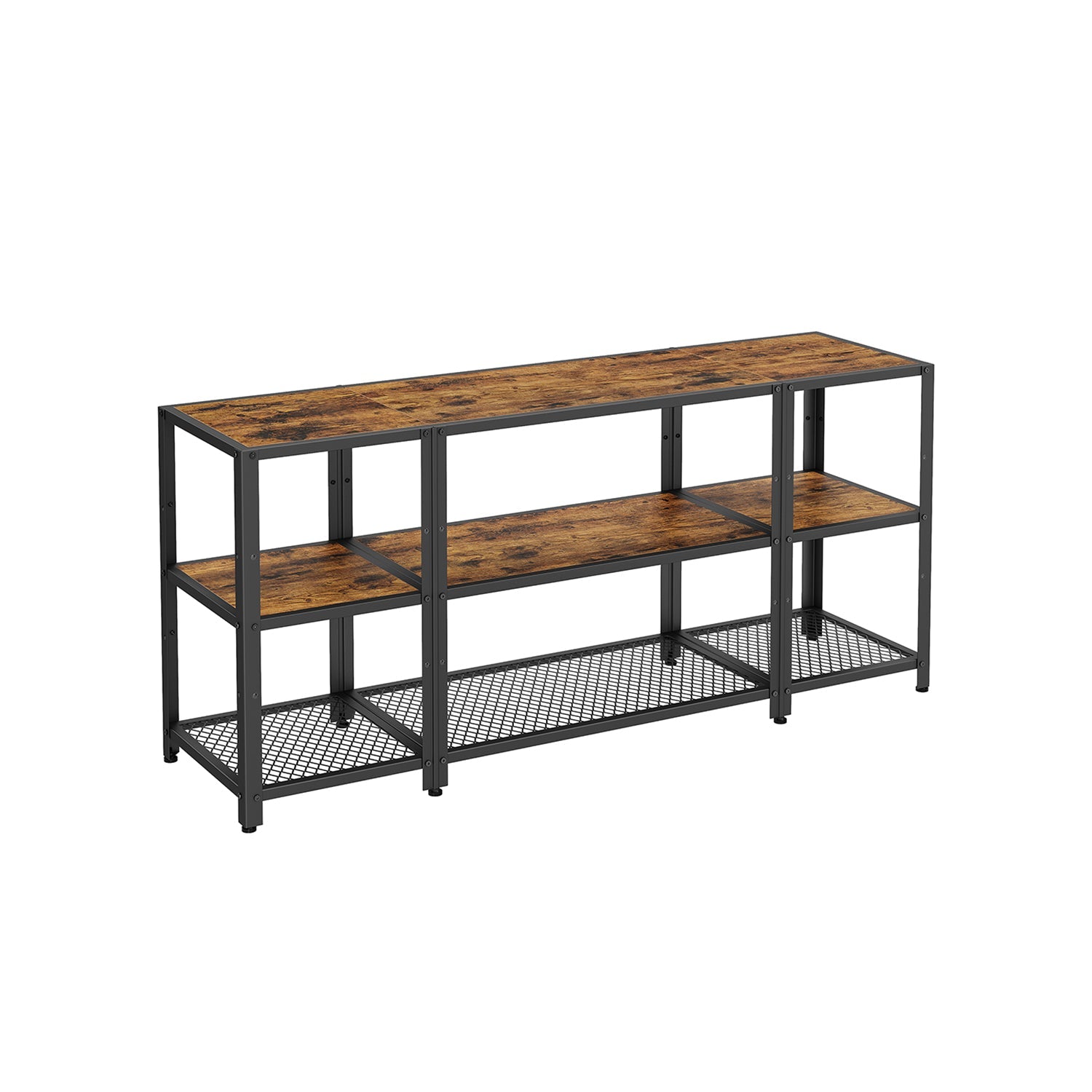 TV Stand - For 65 Inch TVs - Open Storage With Adjustable Shelves