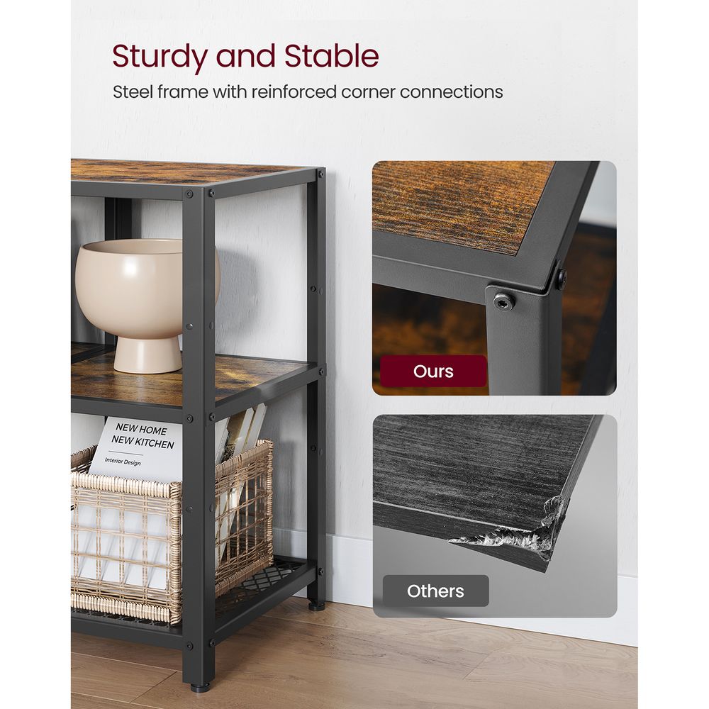 TV Stand - For 65 Inch TVs - Open Storage With Adjustable Shelves