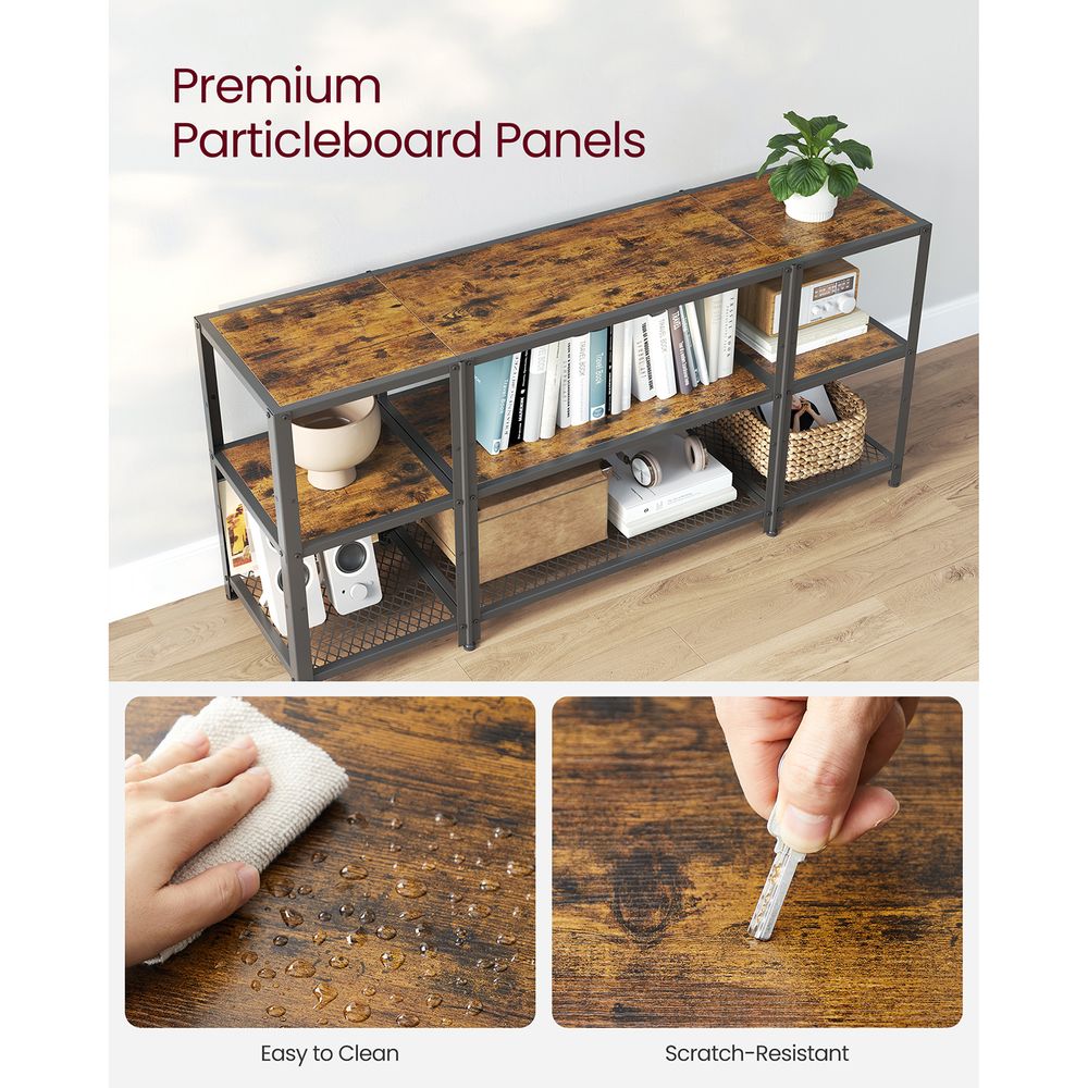 TV Stand - For 65 Inch TVs - Open Storage With Adjustable Shelves