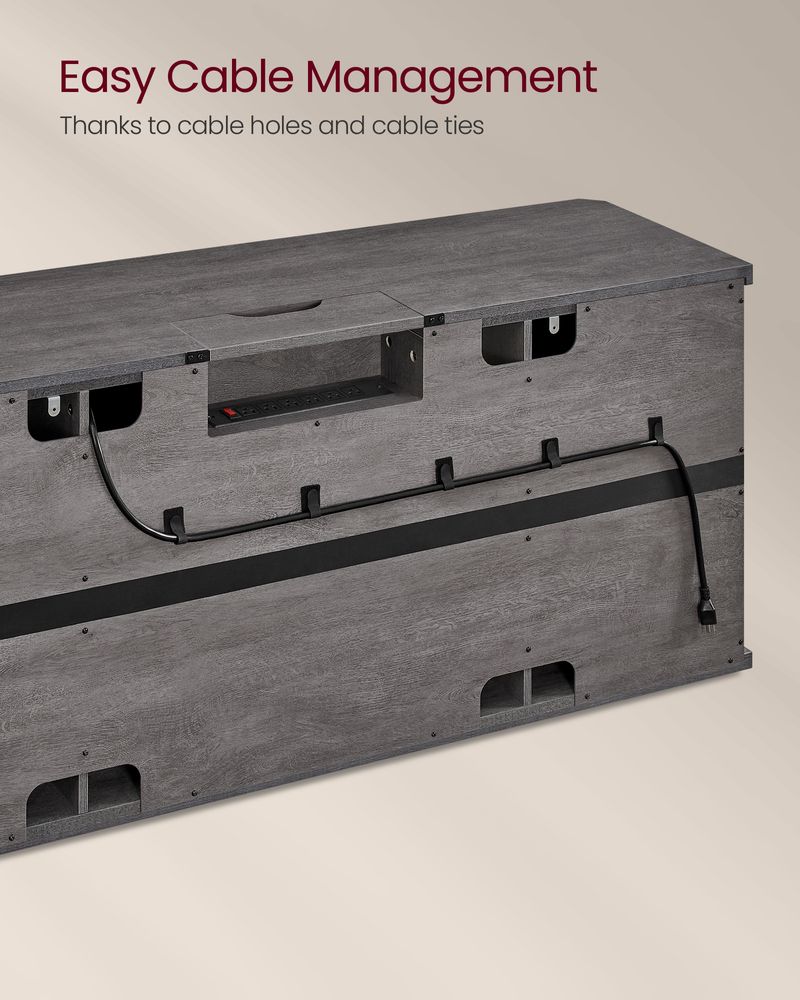 TV Stand - Farmhouse Style - With Charging Station - For Up To 65 Inch TVs