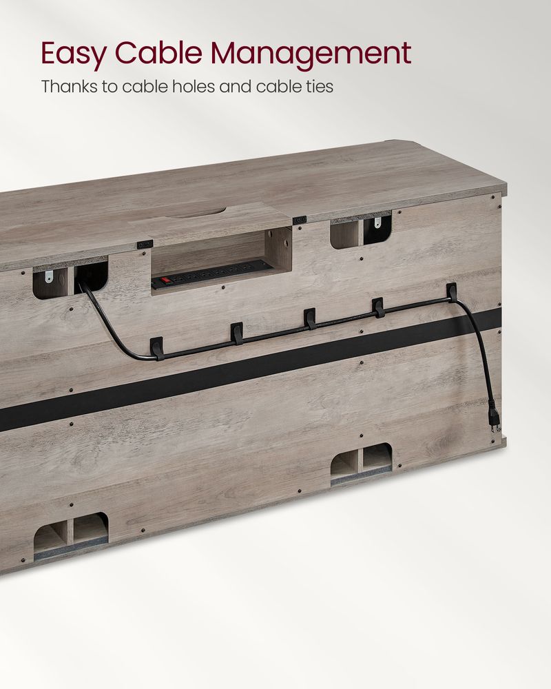 TV Stand - Farmhouse Style - With Charging Station - For Up To 65 Inch TVs