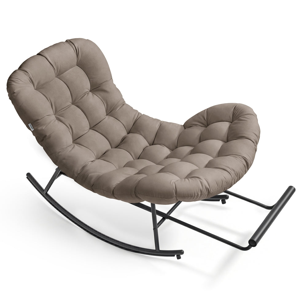 Papasan Rocking Chair – Adjustable Footrest – Cushioned Lounge Chair
