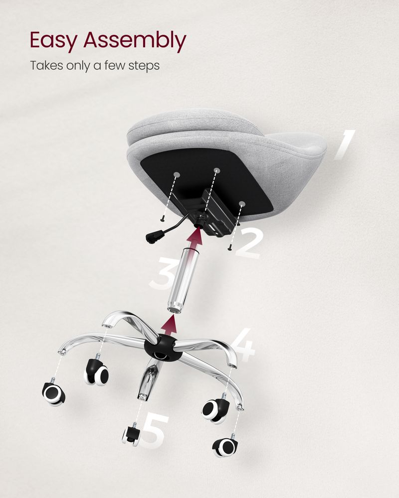 Ergonomic Swivel Vanity Chair - With Back And Wheels