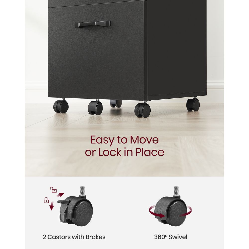 File Cabinet - 2 Drawer - Small Rolling - Lockable Rustic