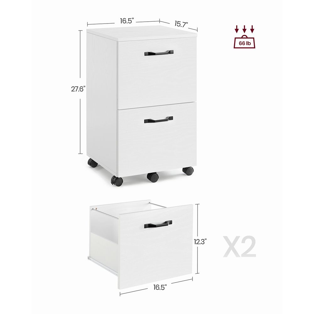 File Cabinet - 2 Drawer - Small Rolling - Lockable Rustic