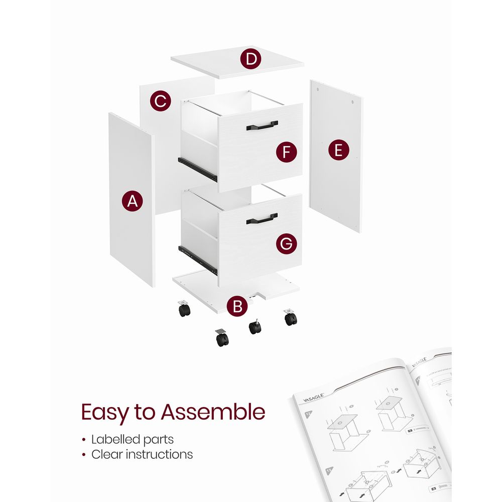 File Cabinet - 2 Drawer - Small Rolling - Lockable Rustic