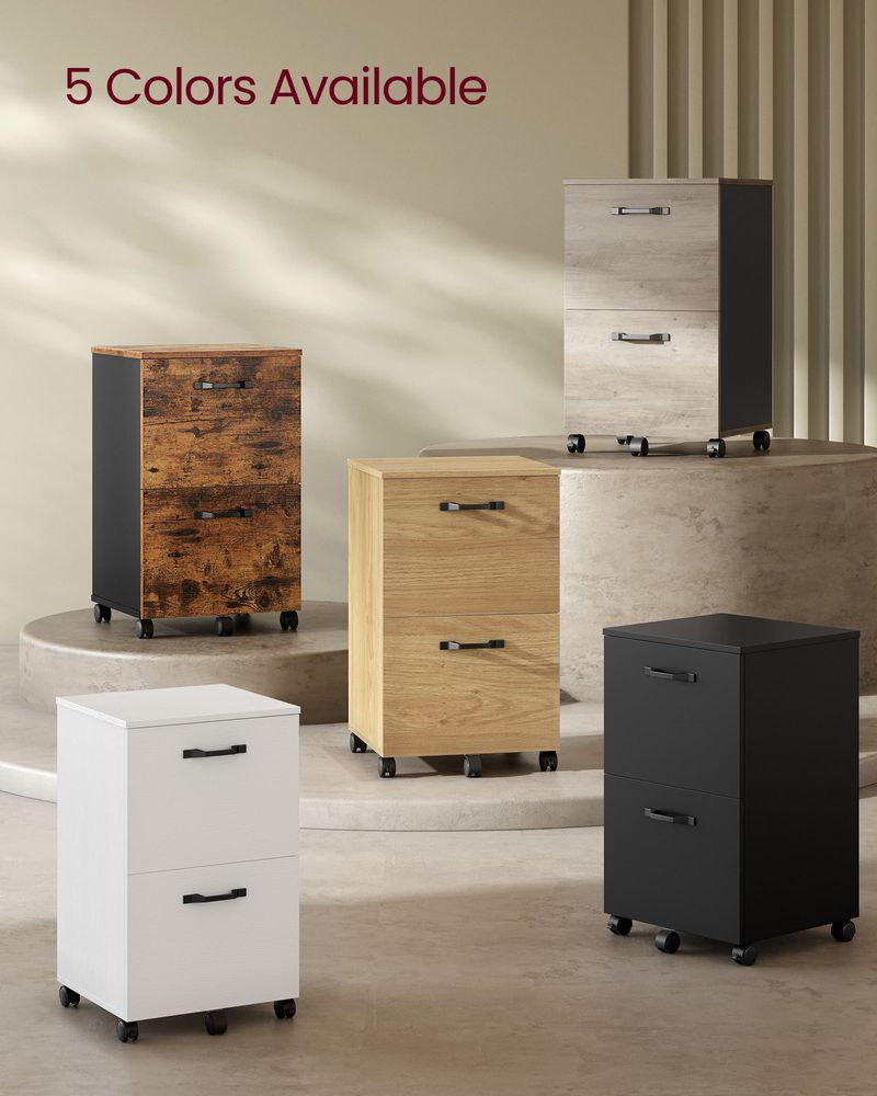 File Cabinet - 2 Drawer - Small Rolling - Lockable Rustic