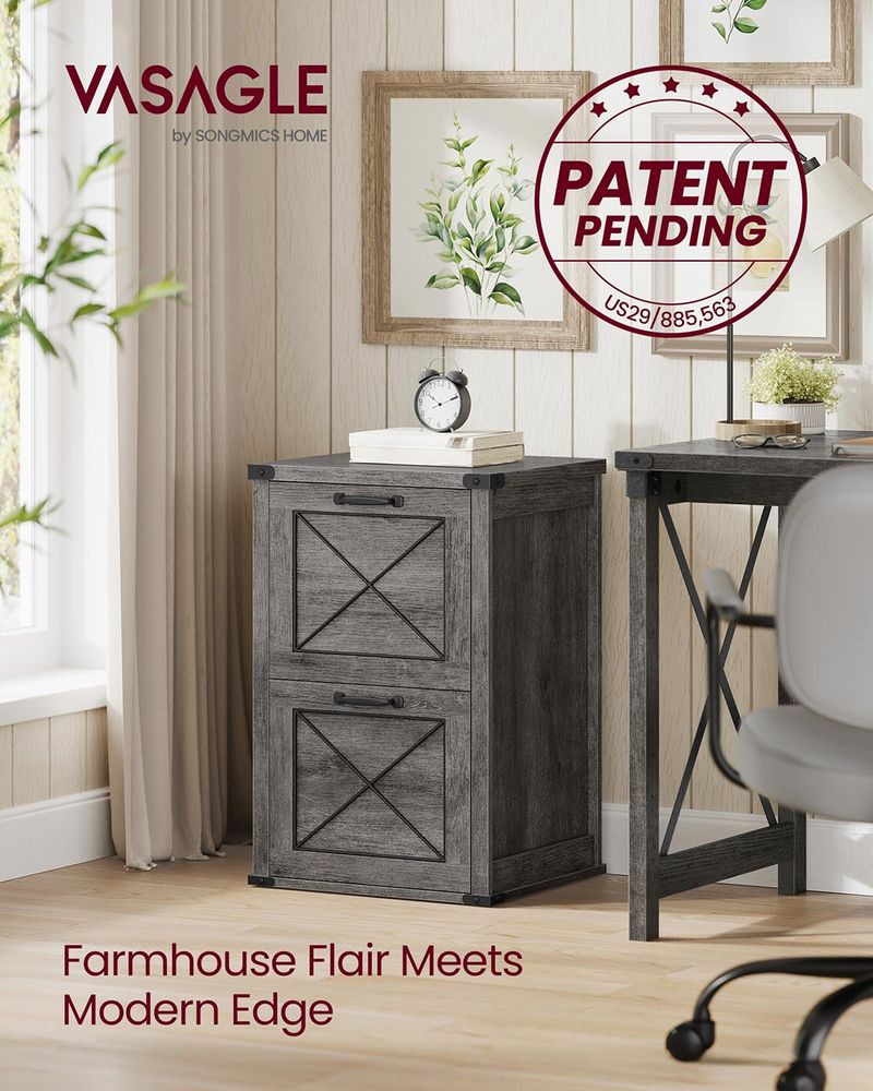 File Cabinet With 2 File Drawers – Fits A4 – Farmhouse Office Storage