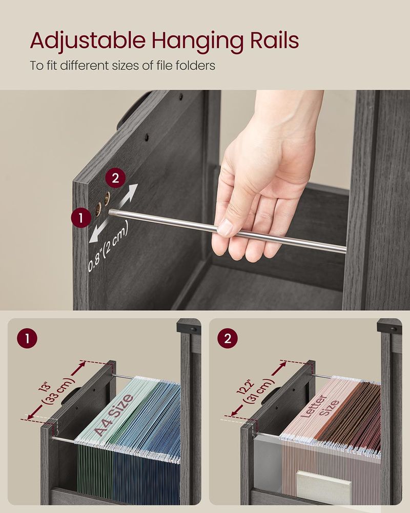 File Cabinet With 2 File Drawers – Fits A4 – Farmhouse Office Storage