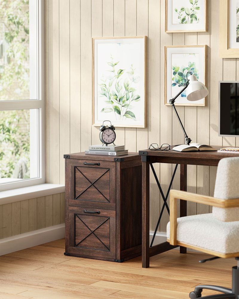 File Cabinet With 2 File Drawers – Fits A4 – Farmhouse Office Storage