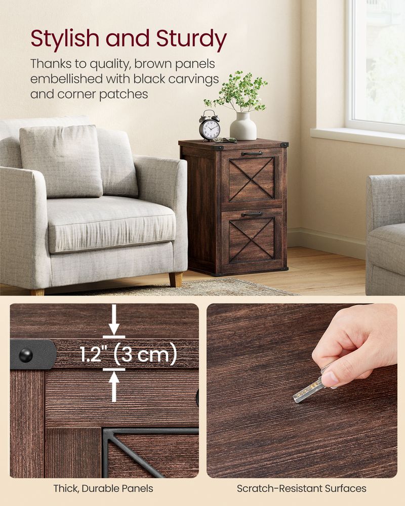 File Cabinet - 2 Drawer Farmhouse - Fits A4 Files Office