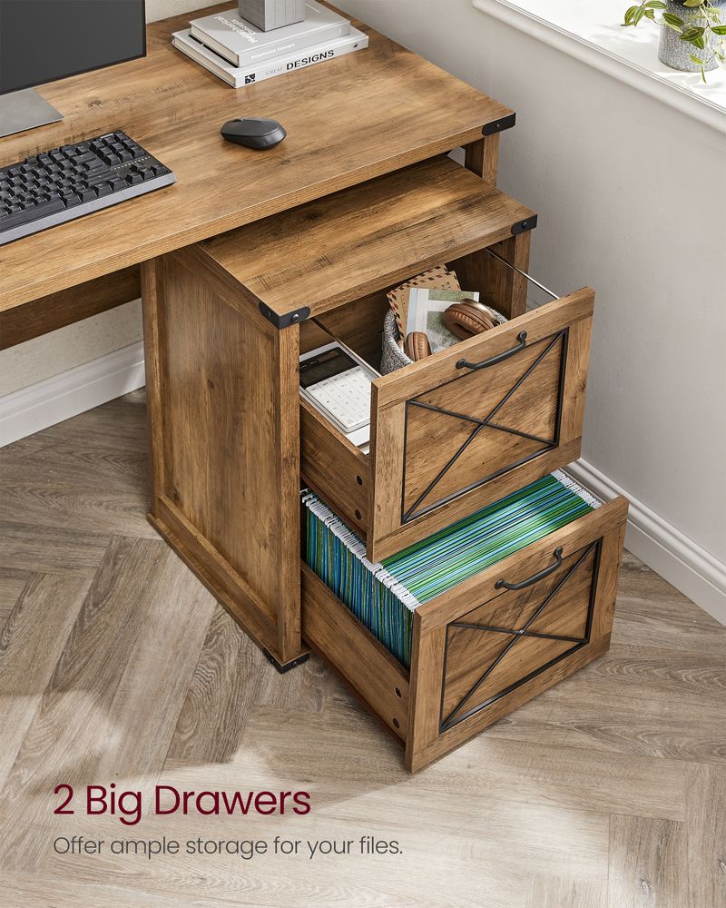 File Cabinet - 2 Drawer Farmhouse - Fits A4 Files Office