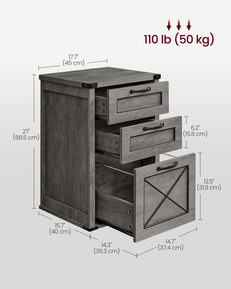 File Cabinet - 2 Drawer Farmhouse - Fits A4 Files Office