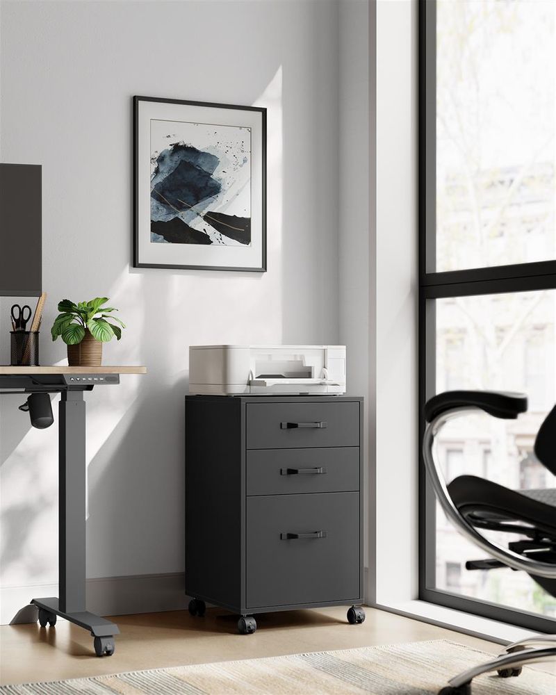 Filing Cabinet – 3 Drawers & Wheels – A4 and Letter File Storage