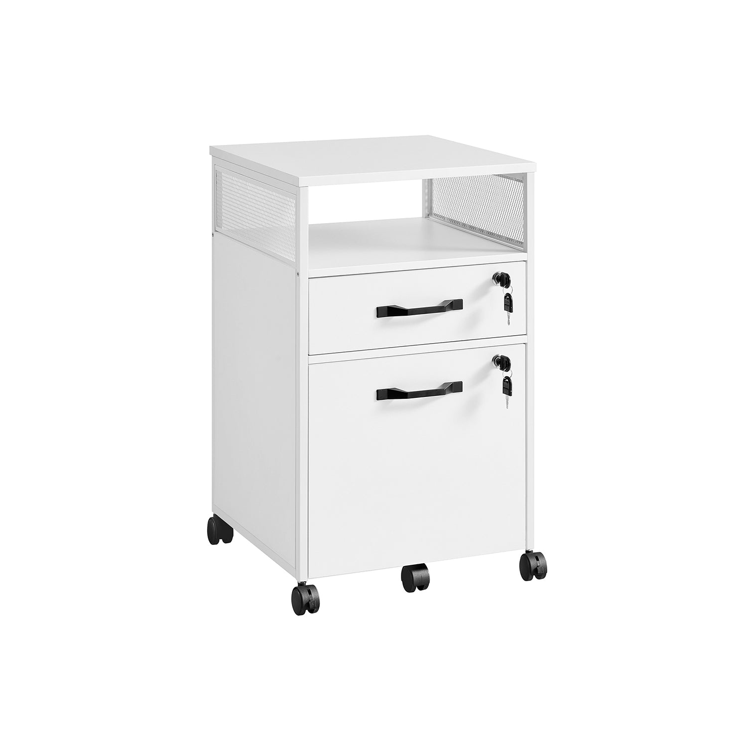 Mobile Filing Cabinet on Wheels – Lockable Drawers – Under Desk Storage