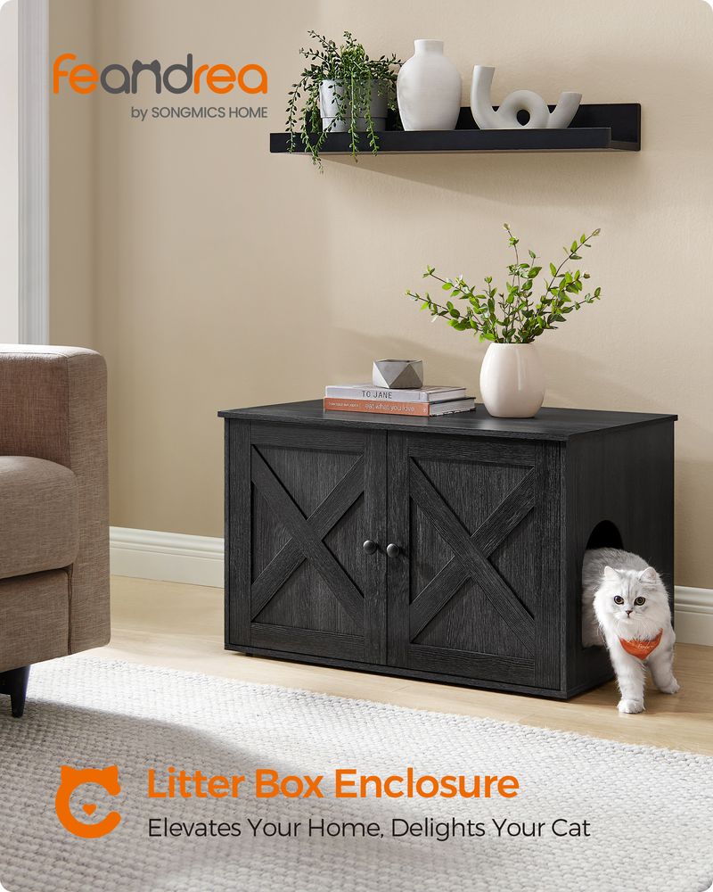 Cat Litter Box Enclosure – Removable Divider – Furniture Cabinet