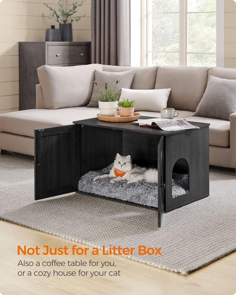 Cat Litter Box Enclosure – Removable Divider – Furniture Cabinet