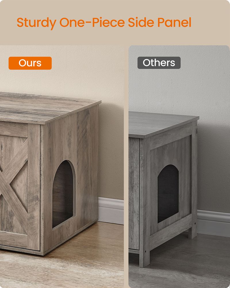 Cat Litter Box Enclosure – Removable Divider – Furniture Cabinet