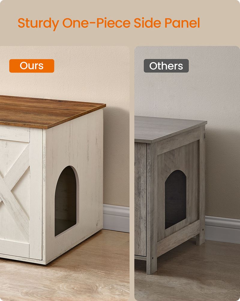 Cat Litter Box Enclosure – Removable Divider – Furniture Cabinet