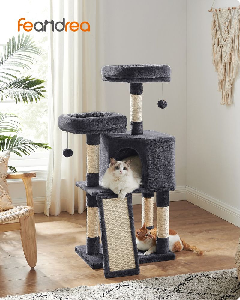45 Inch Cat Condo With Scratching Post Multi Level Cat Tree