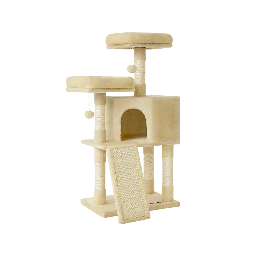 45 Inch Cat Condo With Scratching Post Multi Level Cat Tree