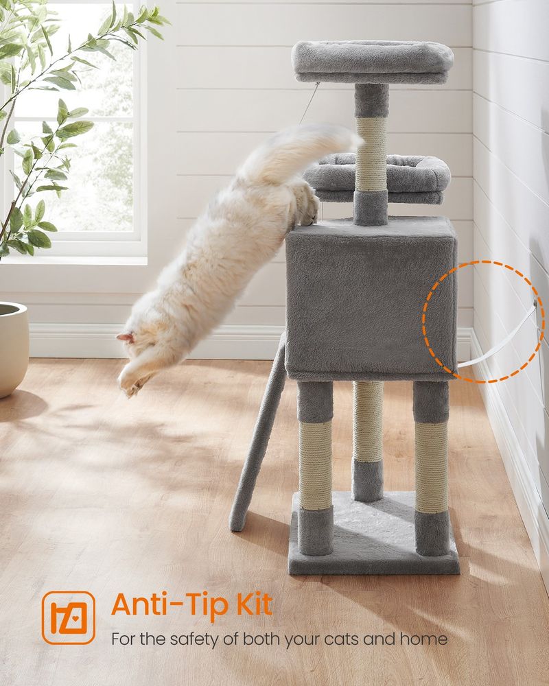 45 Inch Cat Condo With Scratching Post Multi Level Cat Tree