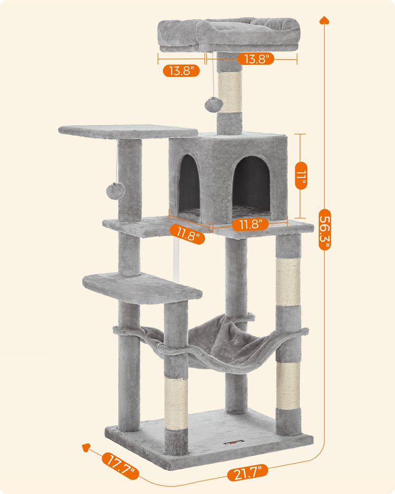 Cat Tower - Indoor Cat Tree - Scratching Posts Perches Hammock