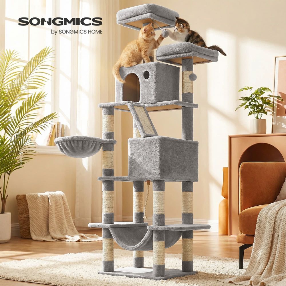 81 Inch Cat Tree With Scratching Posts Hammock Perches Multi Level Tower