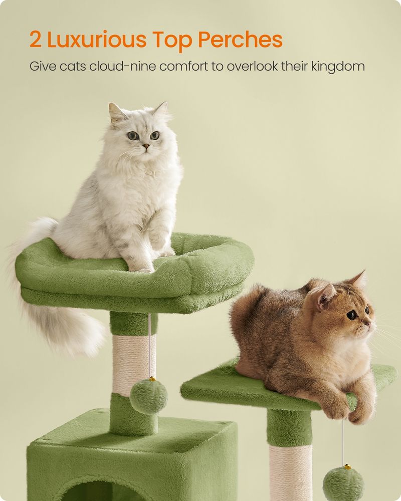 61 Inch Cat Tree With Scratching Posts Multi Level Cat Tower With Caves