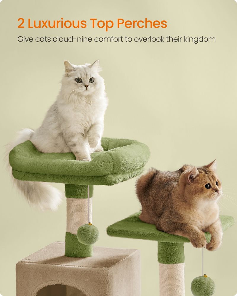 61 Inch Cat Tree With Scratching Posts Multi Level Cat Tower With Caves