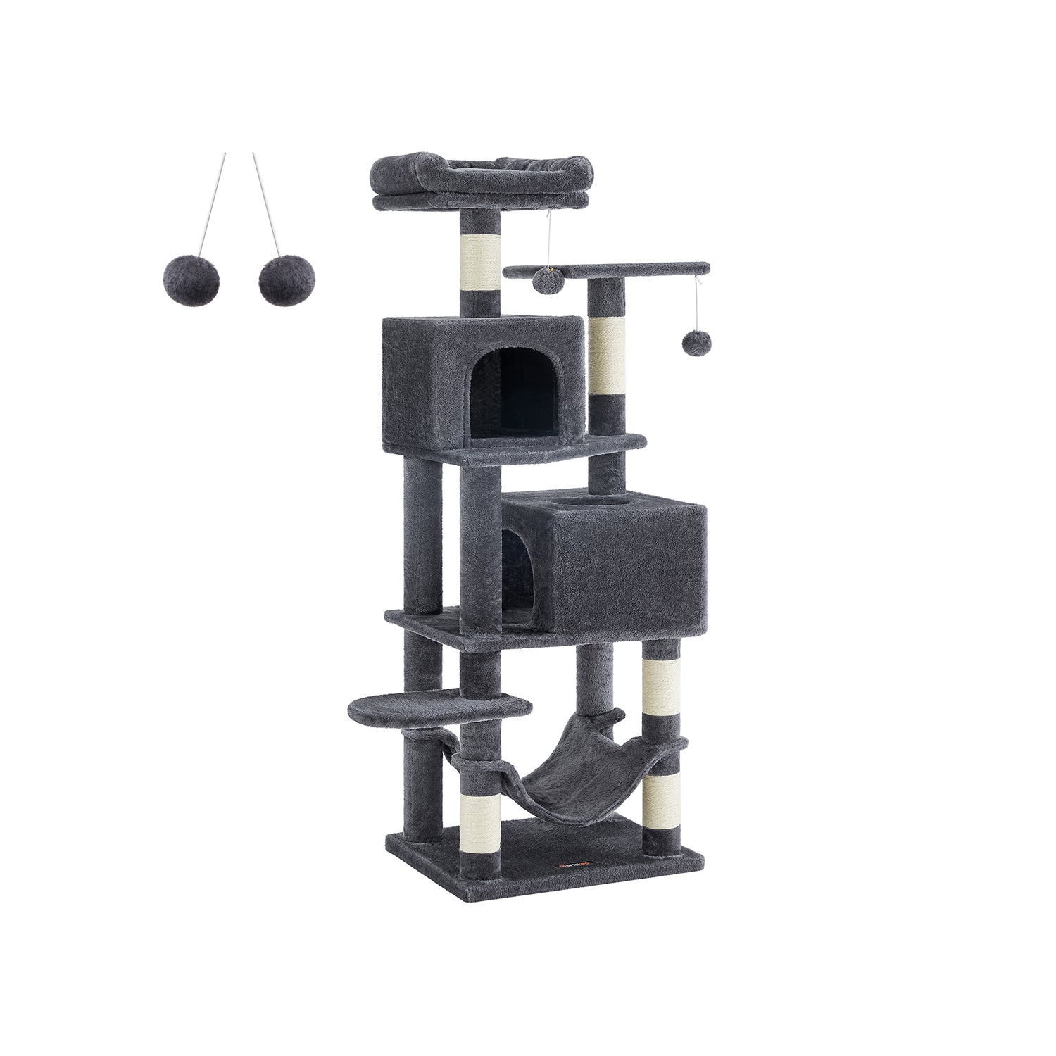 61 Inch Cat Tree With Scratching Posts Multi Level Cat Tower With Caves