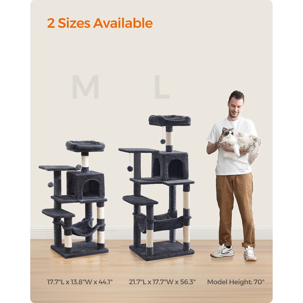 Cat Tower - Indoor Cat Tree - Scratching Posts Perches Hammock