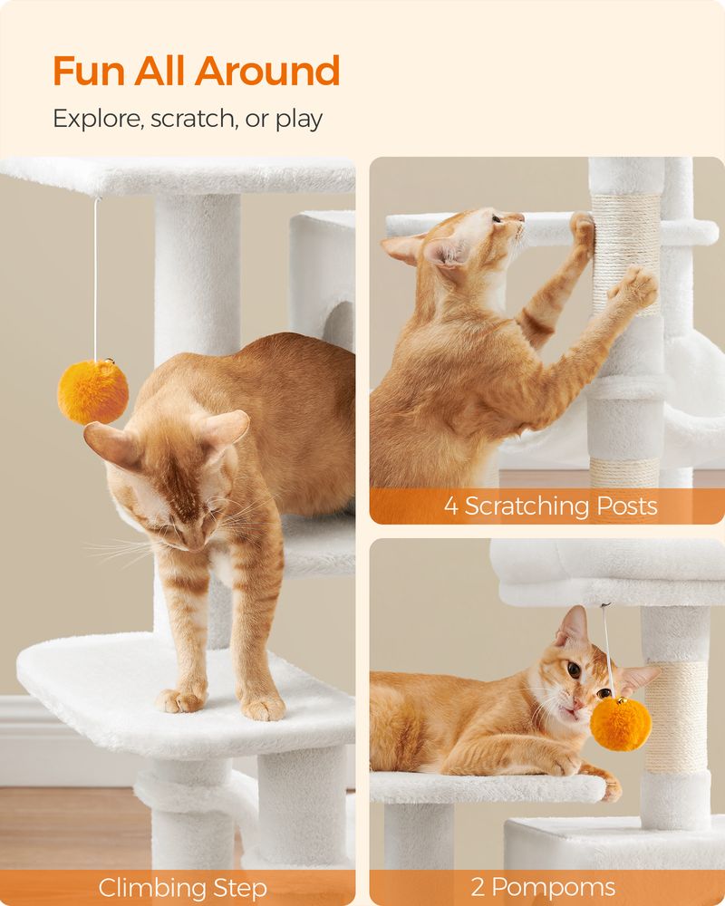 Cat Tower - Indoor Cat Tree - Scratching Posts Perches Hammock