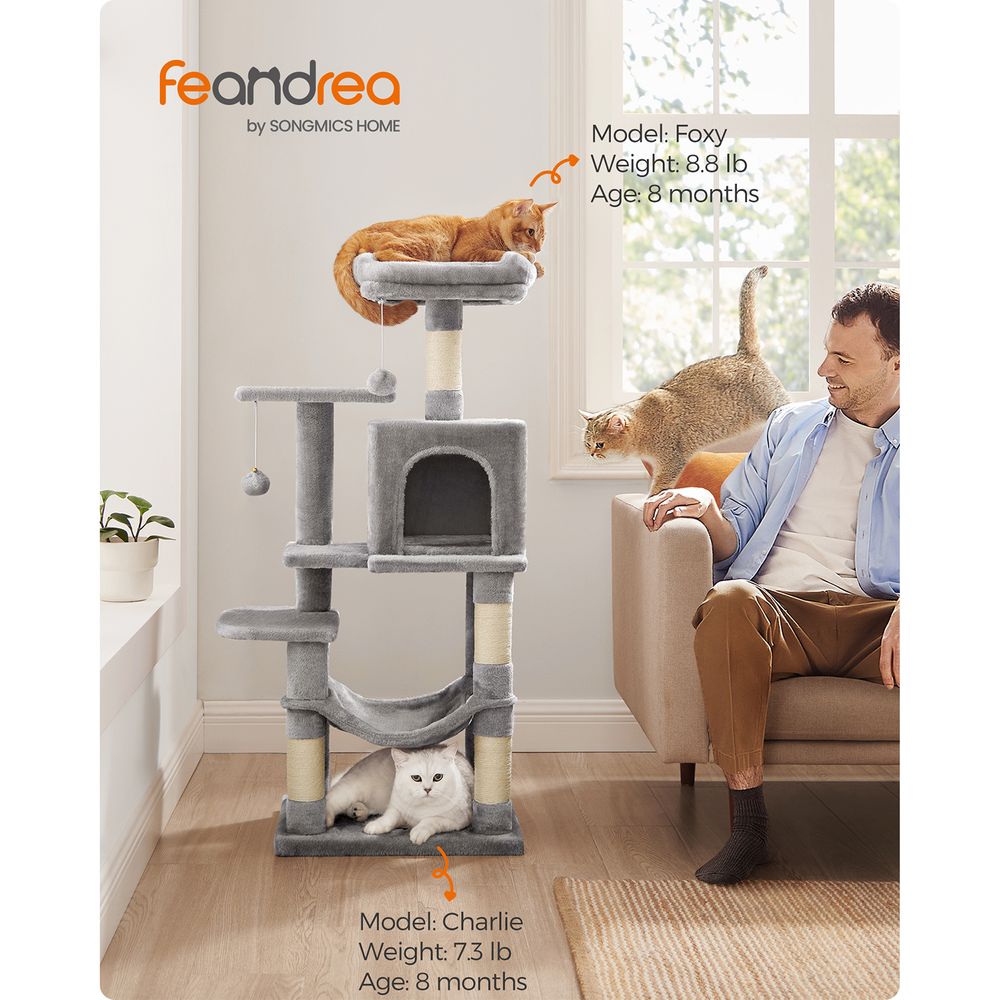 Cat Tower - Indoor Cat Tree - Scratching Posts Perches Hammock