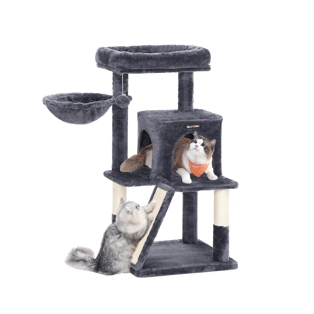 Small Cat Tower With Large Perch Scratching Ramp Cat Condo