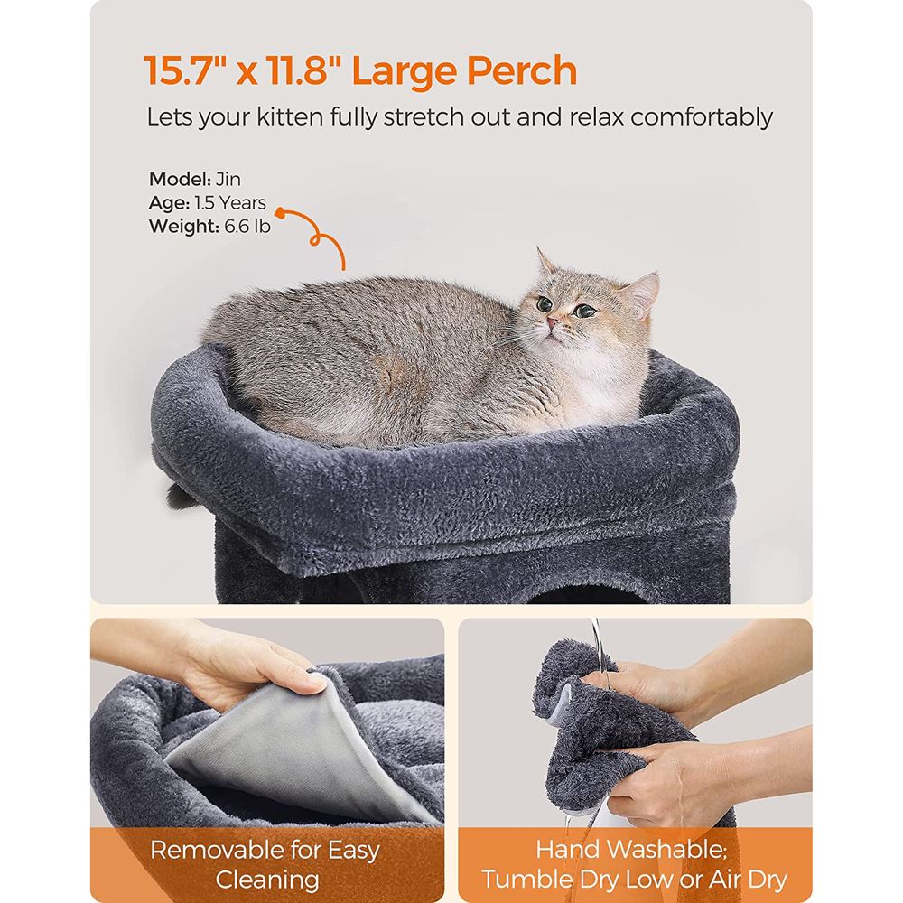 Cat Tower - 26.4 Inch - With 2 Cat Caves