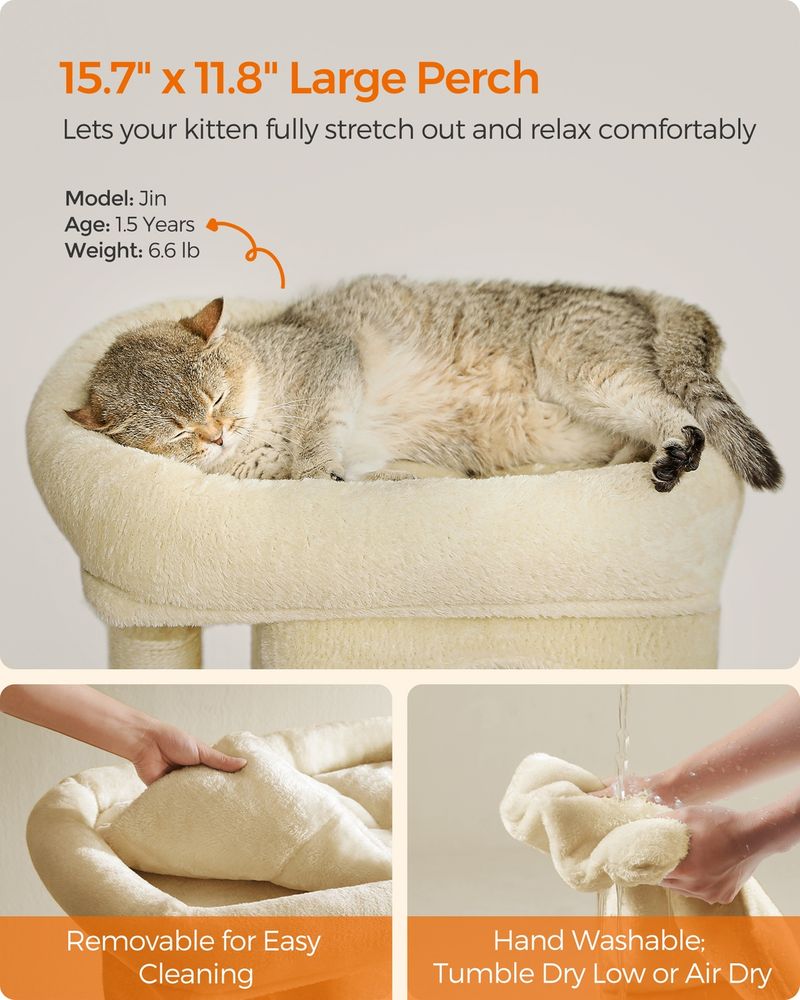 Cat Tower - 26.4 Inch - With 2 Cat Caves